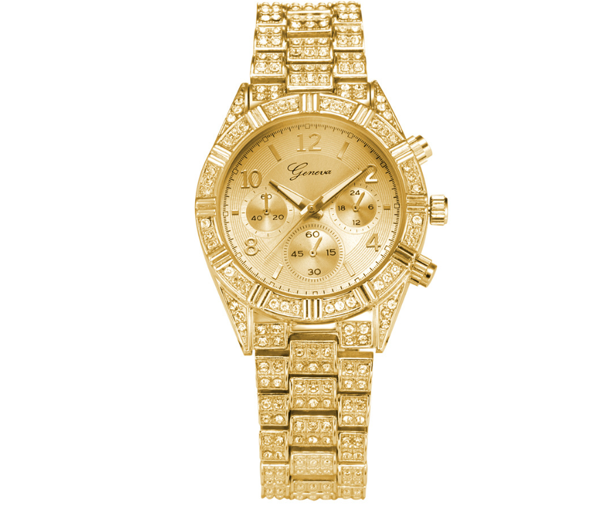 Women Crystal Quartz Analog Wrist Watch Fashion Stainless