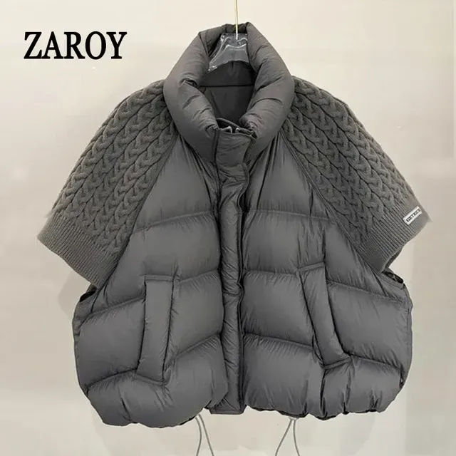 ZAROY Damen Baumwollweste Herbst Winter Locker Lässig Stehkragen 1