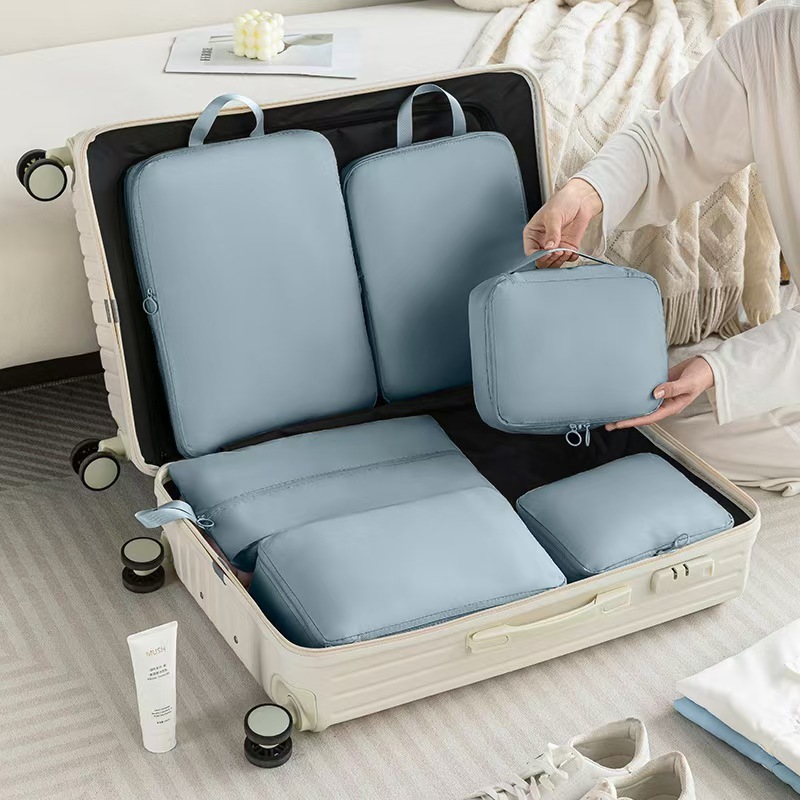 6pcs Compression Packing Cubes Set Travel Luggage Suitcase 3
