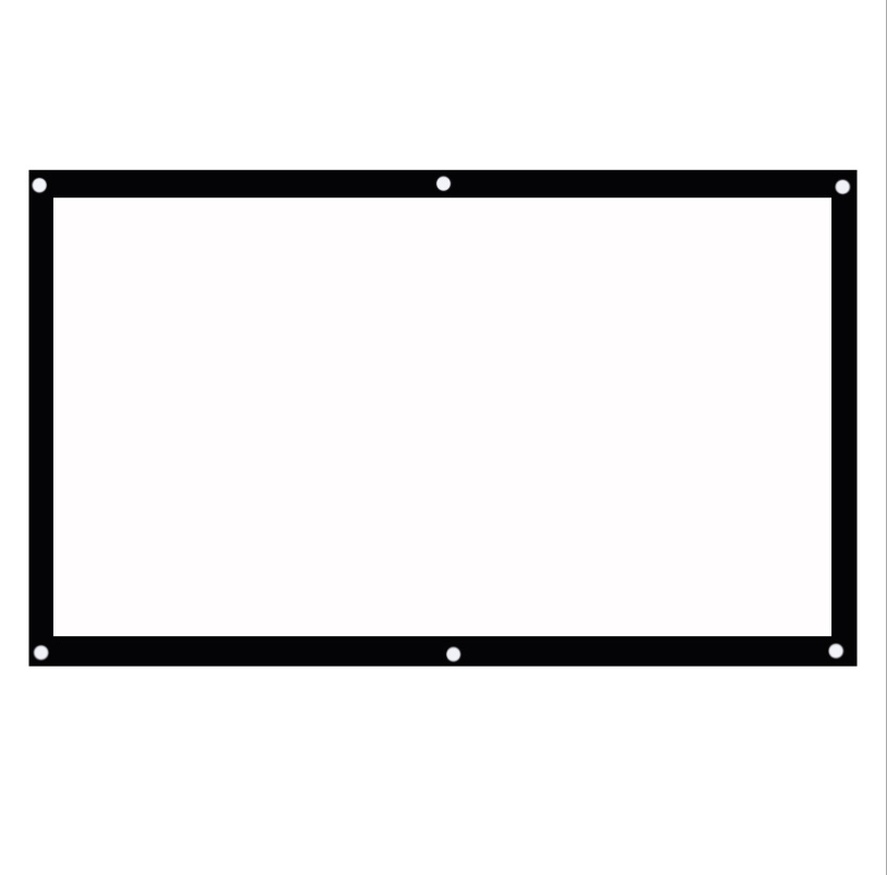 Polyester White Soft Simple Curtain Folding Movie Screen