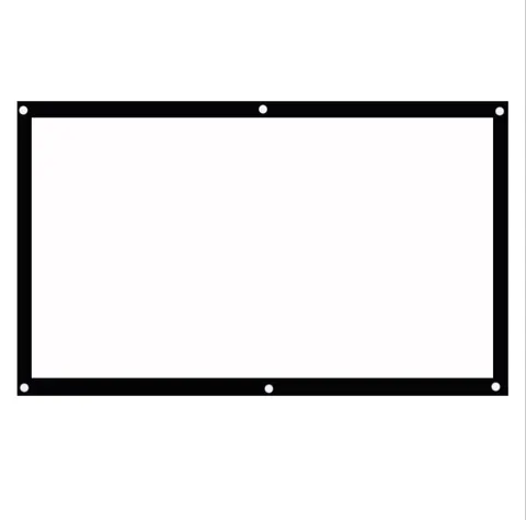 Polyester White Soft Simple Curtain Folding Movie Screen