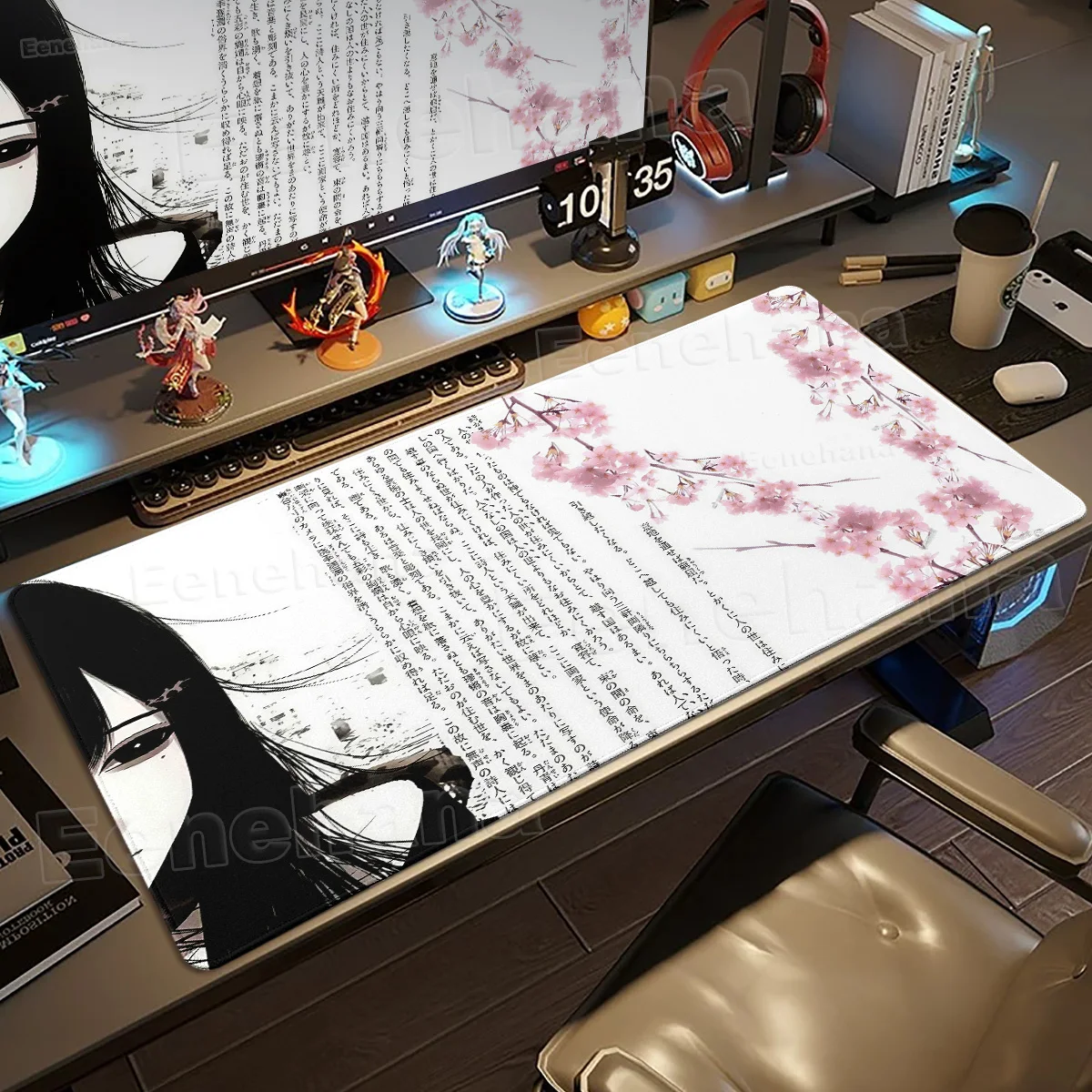 XXL Anime Mouse Pad Black and White 3