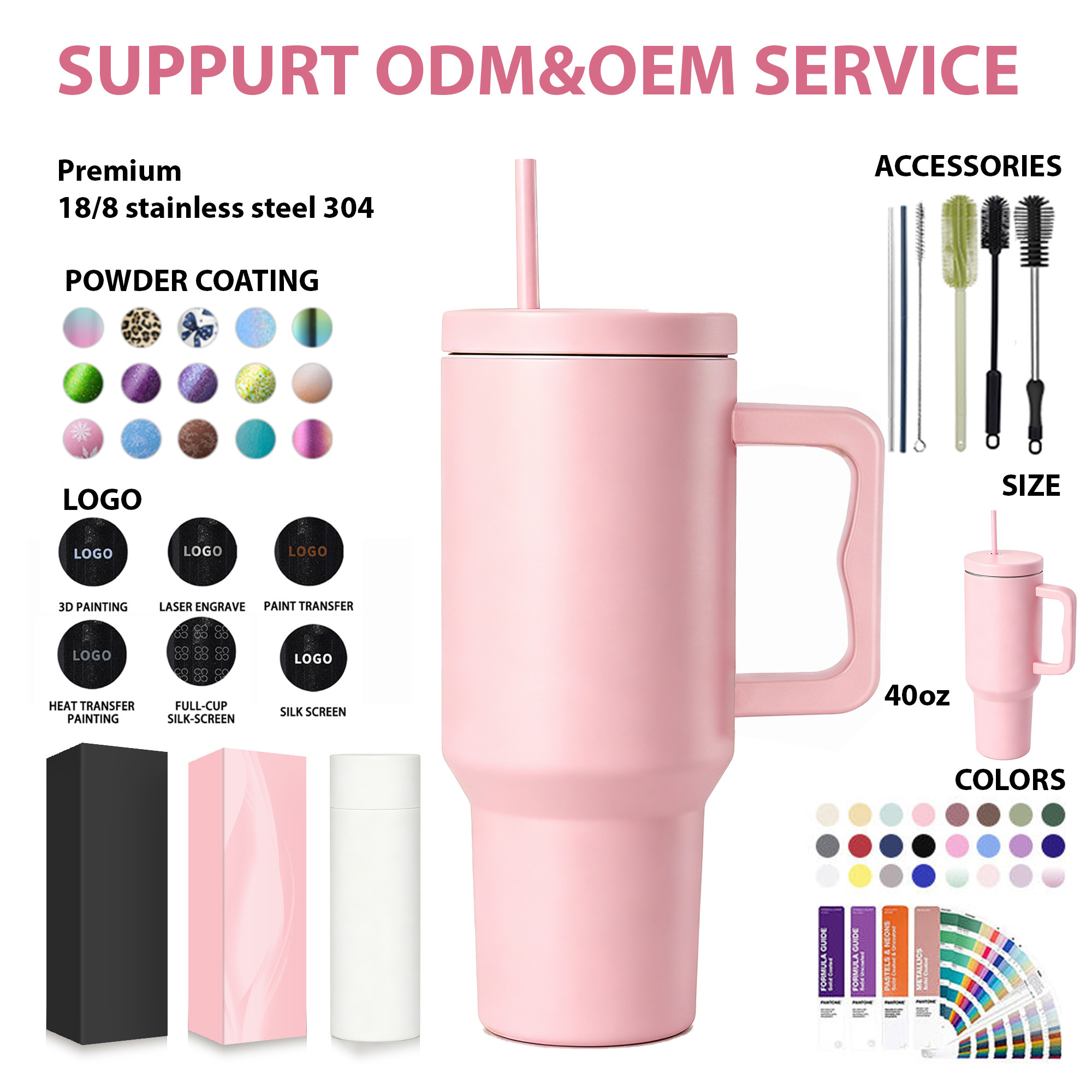 40oz Tumbler Set Double Wall Stainless Steel Morden 2