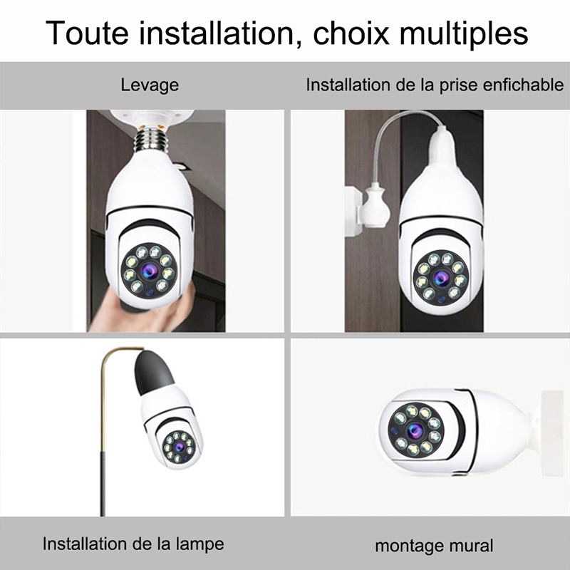 E27 1080P WiFi Bulb Camera Smart Indoor Security 4