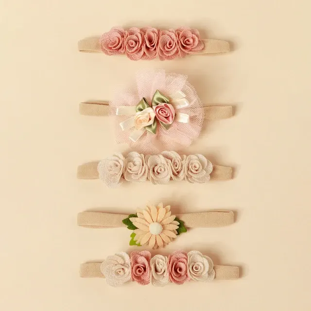 5 Stücke Rosa Spitze Simulation Blumen Haar Zubehör 3