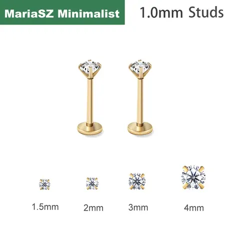Minimalist 1.0 mm Stainless Steel Nose Stud and Cartilage Earring