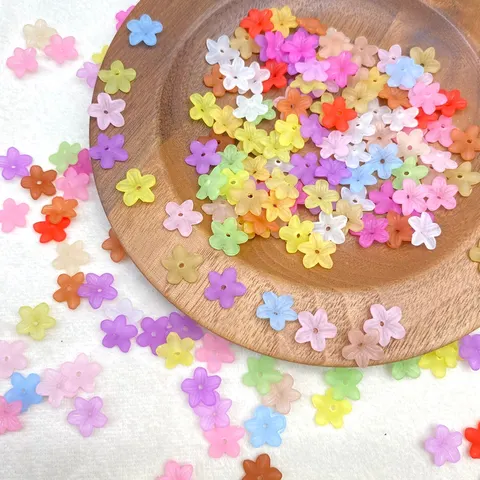 Matte Translucent Mini 5-Petal Flower Bases Textured Acrylic