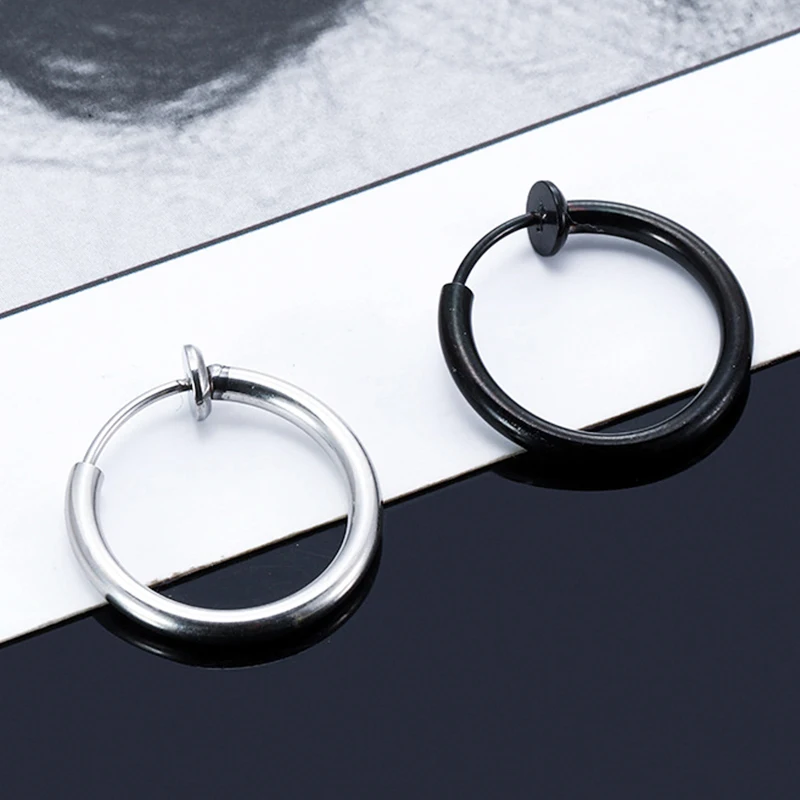 Magnetic Stainless Steel Clip Earrings, Unisex 2