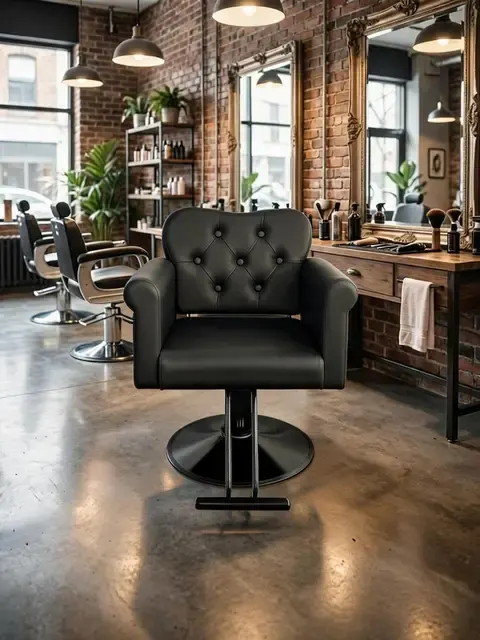 Ergonomischer Friseurstuhl Lounge-Sessel – 360° Drehbar Hydraulisch Höhenverstellbar 4