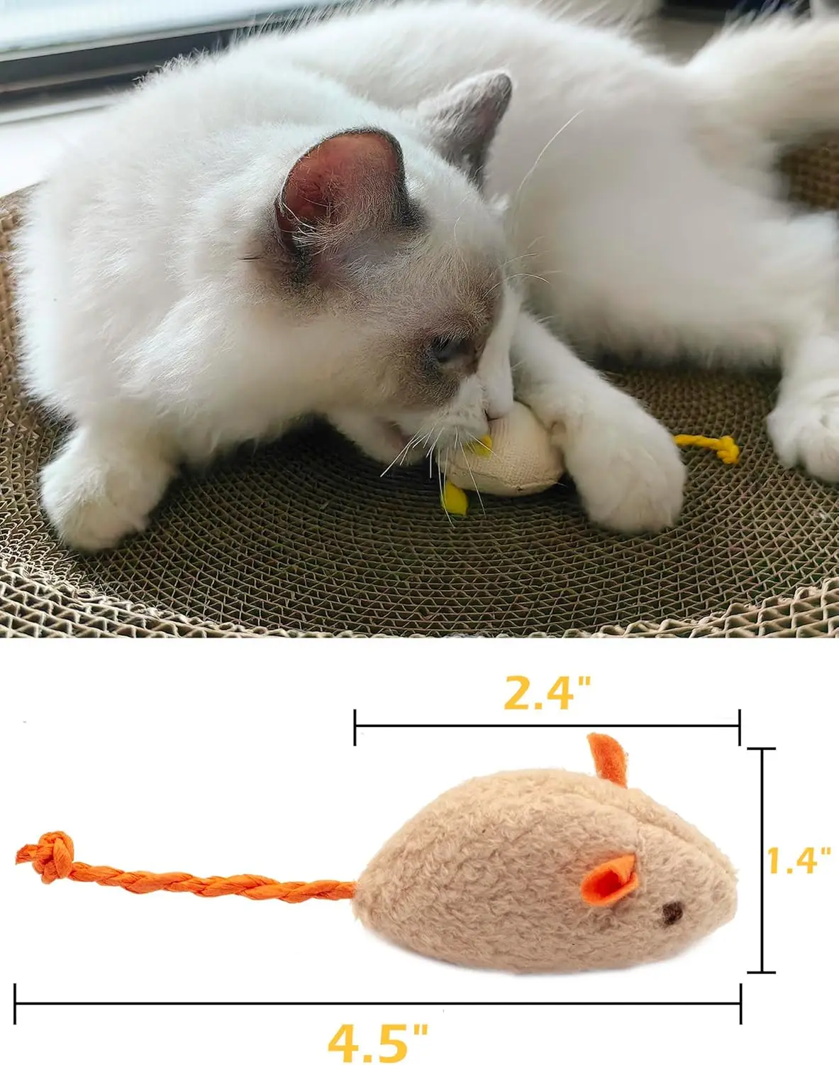 Rattle Cat Toy Set with Catnip Mice 3