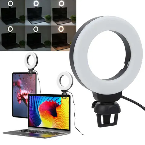 Round USB LED Selfie Light Phone Holder