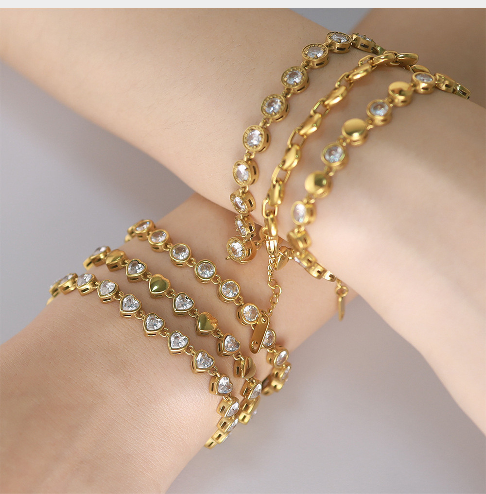 Stainless Steel Tennis Bracelet with Zircon 2