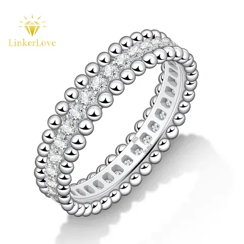 Full Moissanite Promise Rings for Couples