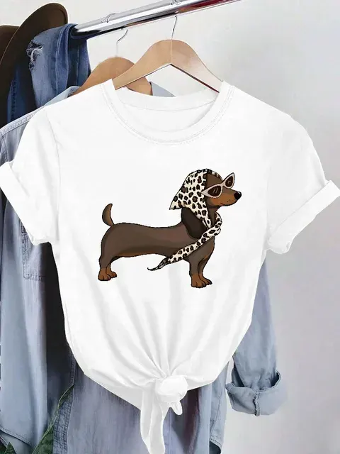 Dackel Print T-Shirt 1