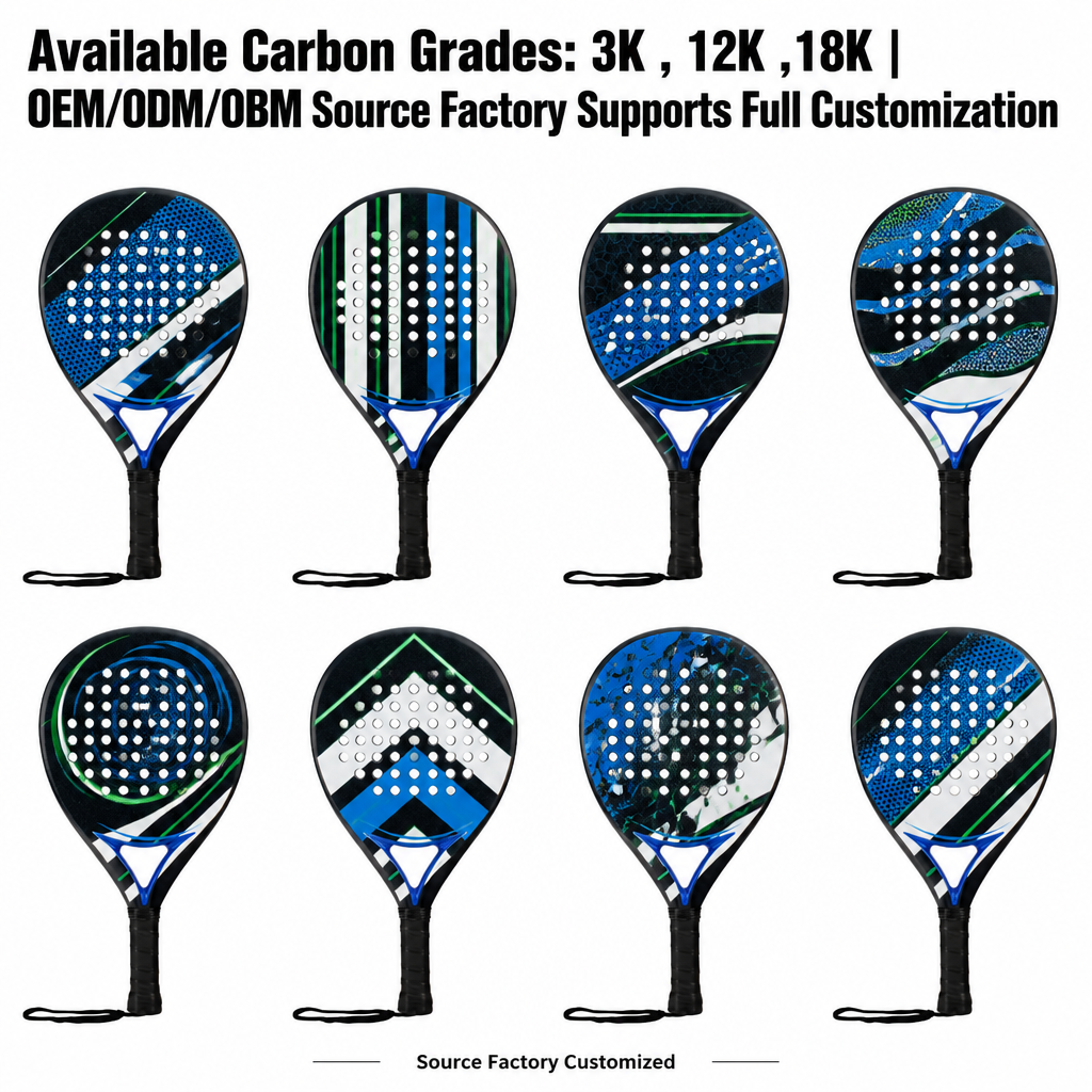 12K Padelschläger-Set mit Tasche und Bällen 2