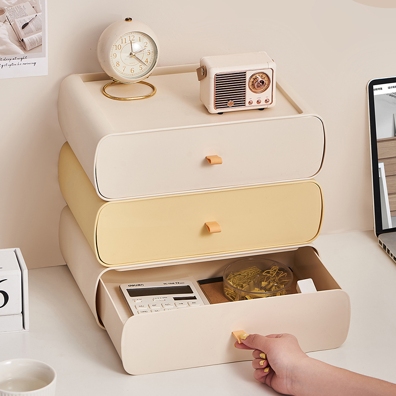 MONR Stackable PP Storage Drawer Organizer Multi-Purpose Desktop
