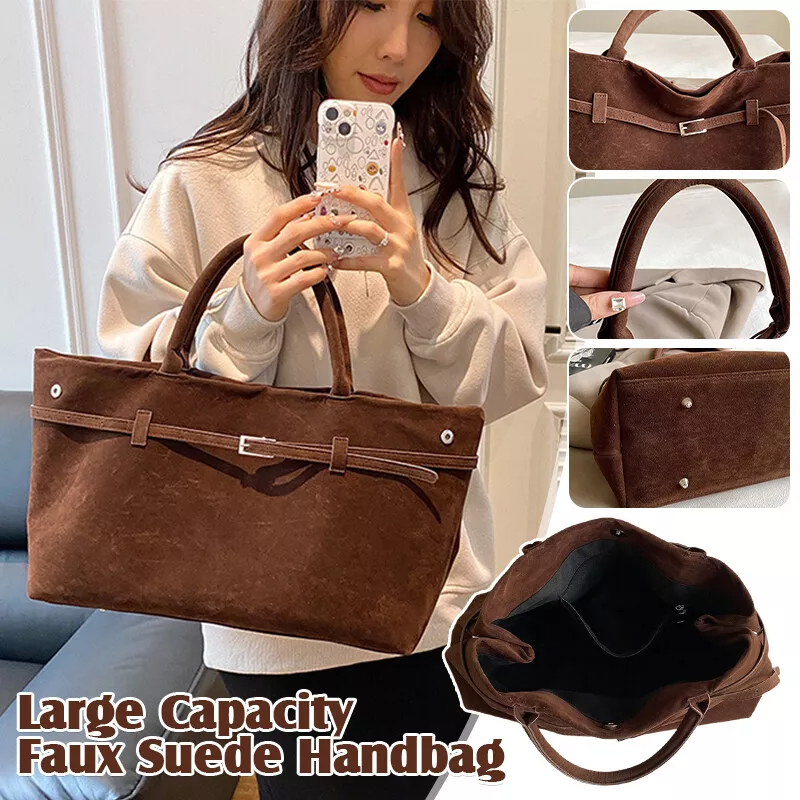Large Faux Suede Women's Handbag
