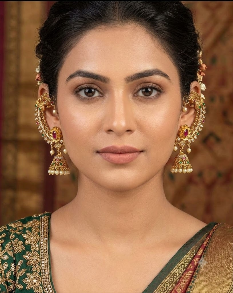 Festive Flower Ear Cuff with Zircon 4