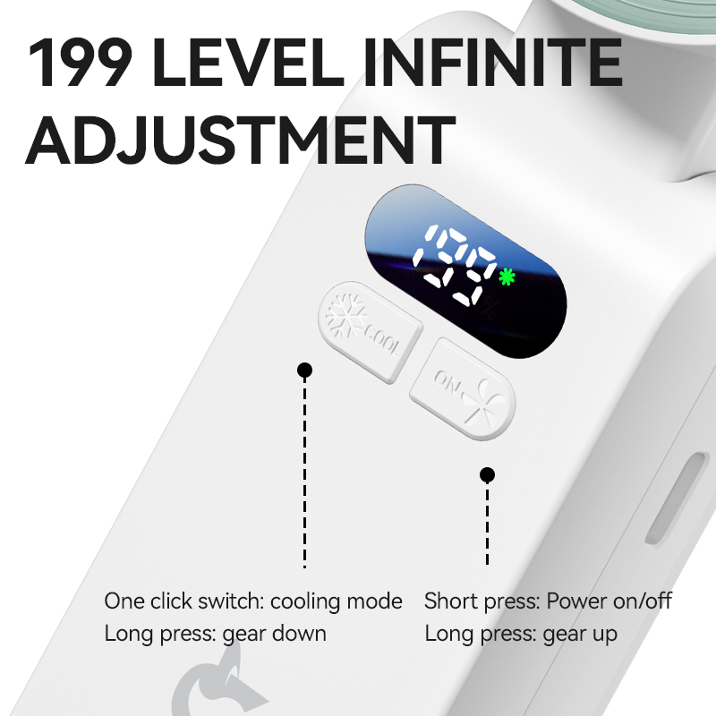 13550PRM Rechargeable Portable Mini Fan 4000mAh USB Handheld 4
