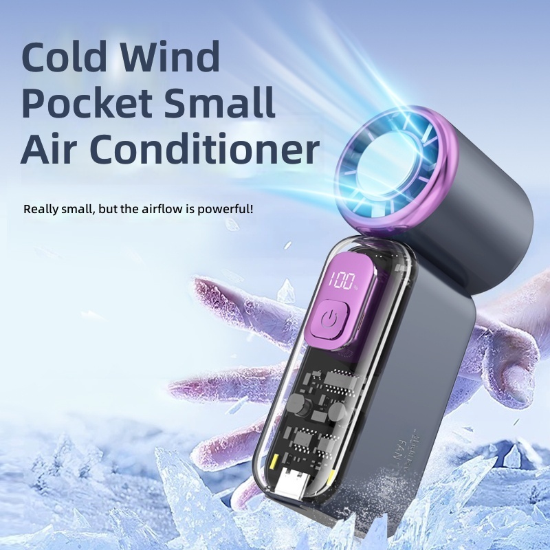 High-Speed Mini Handheld Fan 1800mAh Rechargeable Battery USB