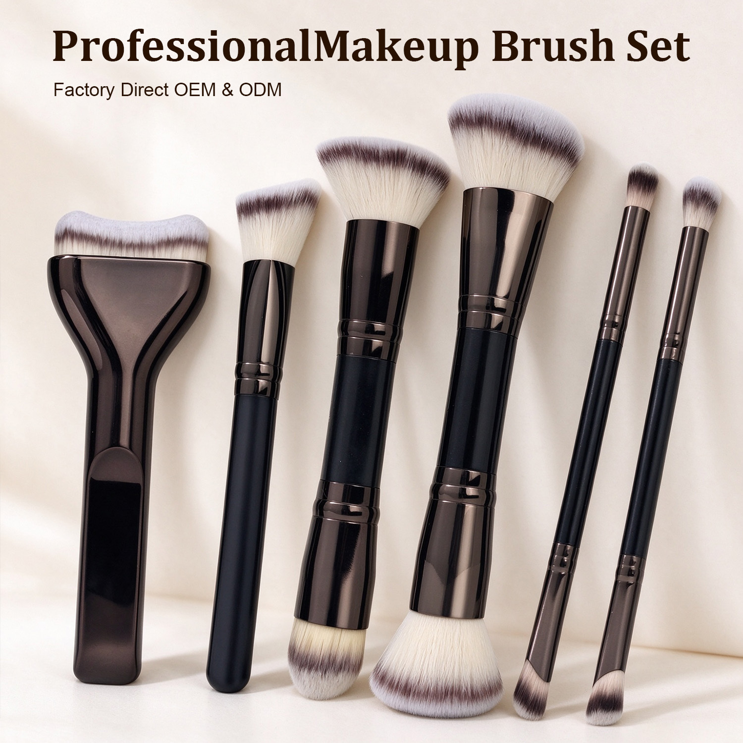 6-Piece Double-Ended Makeup Brush Set