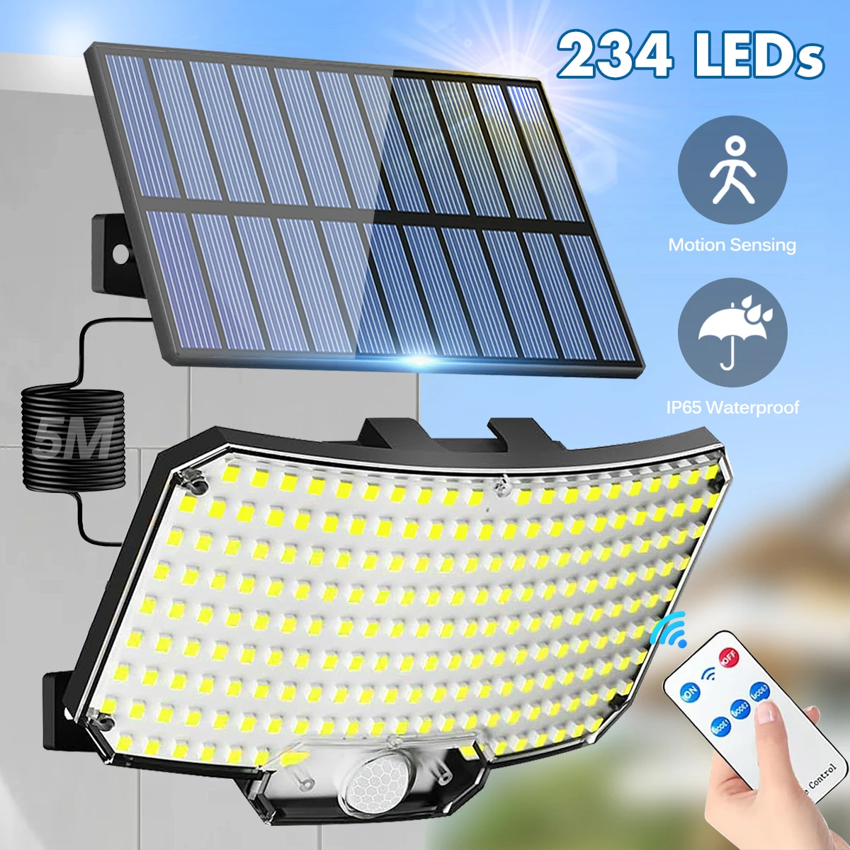 Solar-Flutlicht mit Bewegungsmelder und Fernbedienung 2
