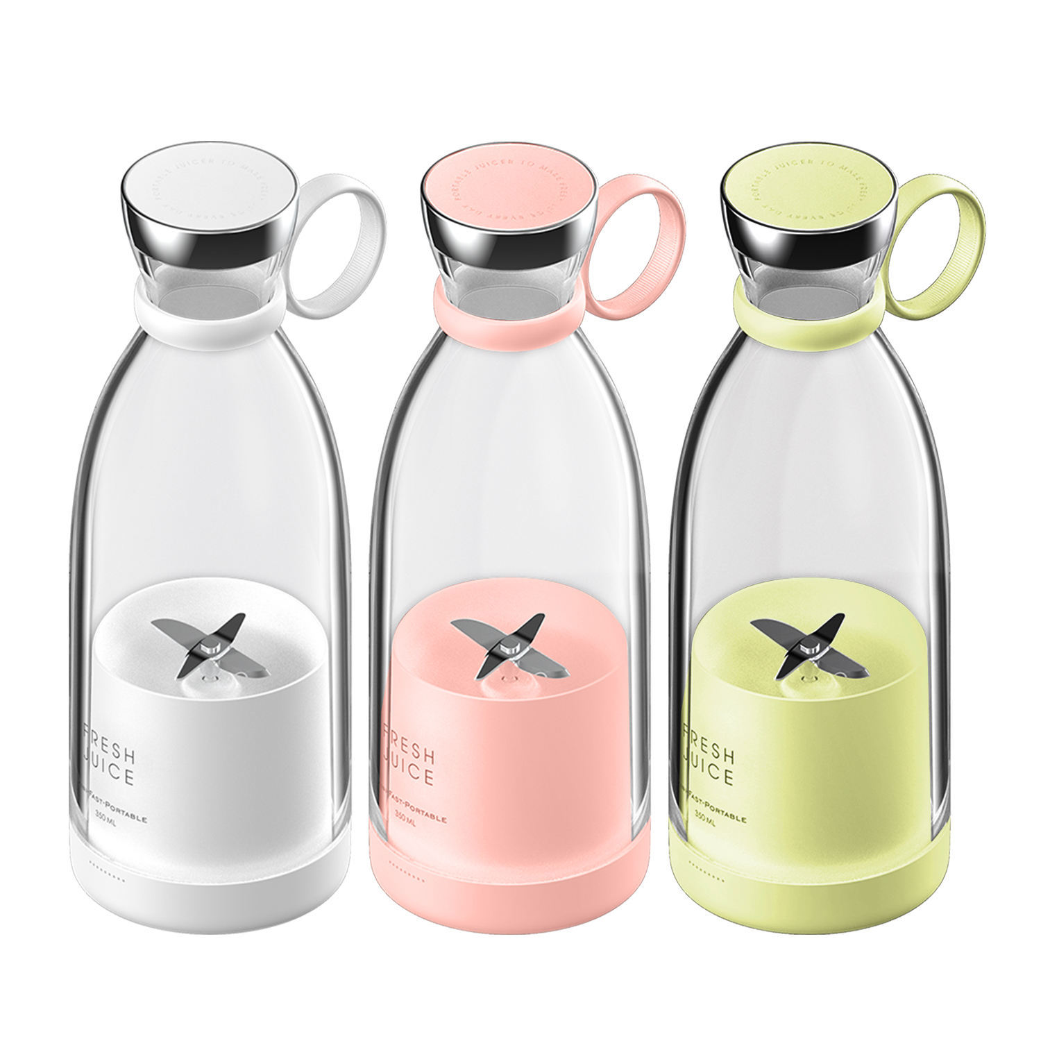 USB Portable Juicer Color 350ml Smoothie Blender With 2