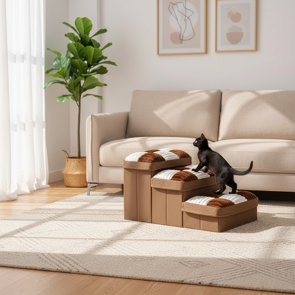 3-Step Foldable Cat Staircase 3