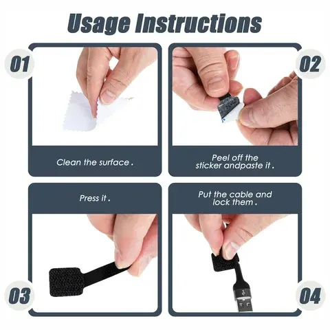 Reusable Cable Ties Organizer, 100 Pcs