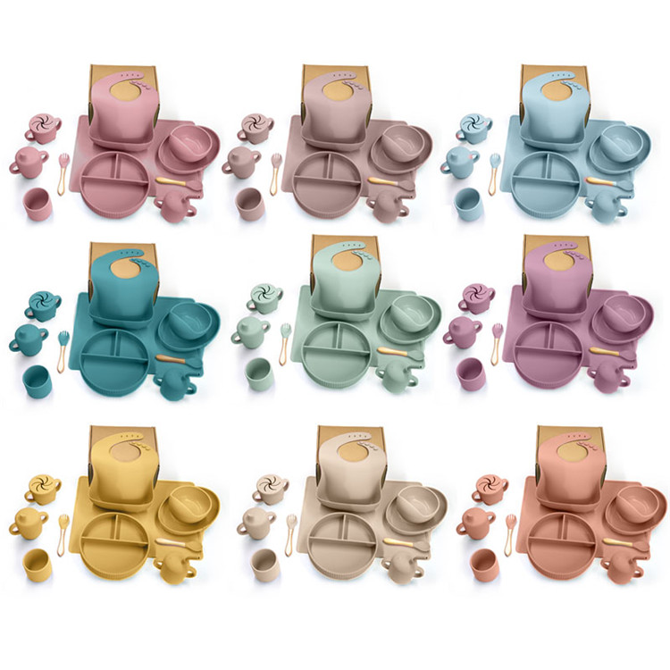 BPA-Free Silicone Baby Feeding Plate Set 2