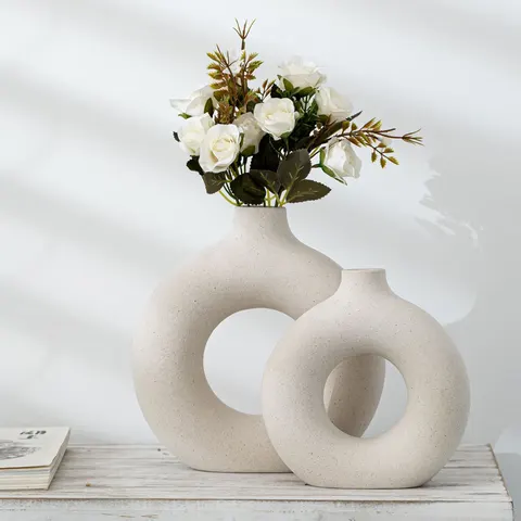 Style Biscuit Vase Frosted Particle Flower Arranging Device