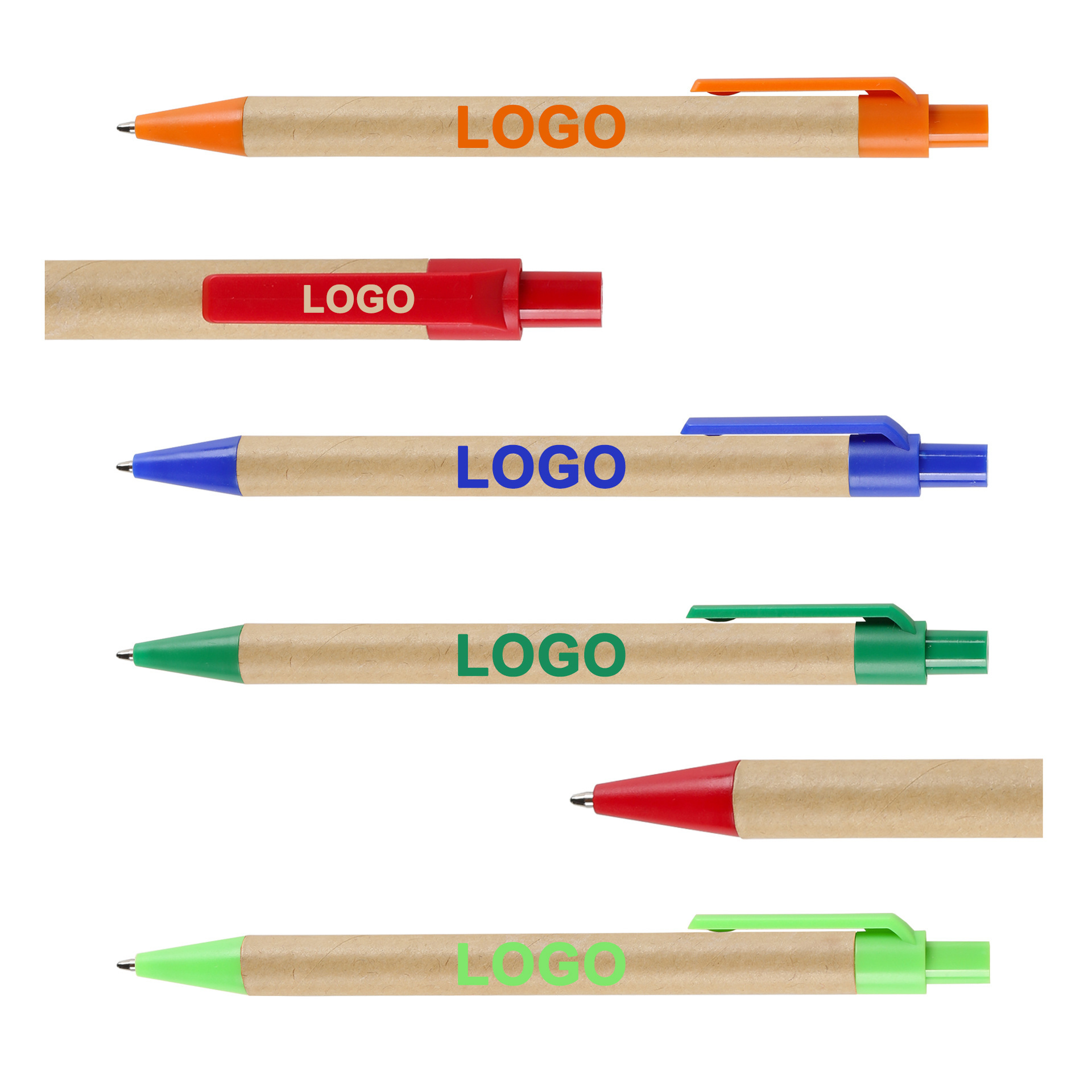 Eco-friendly Kraft Paper Retractable Pen Recyclable Ballpoint Promotional 2