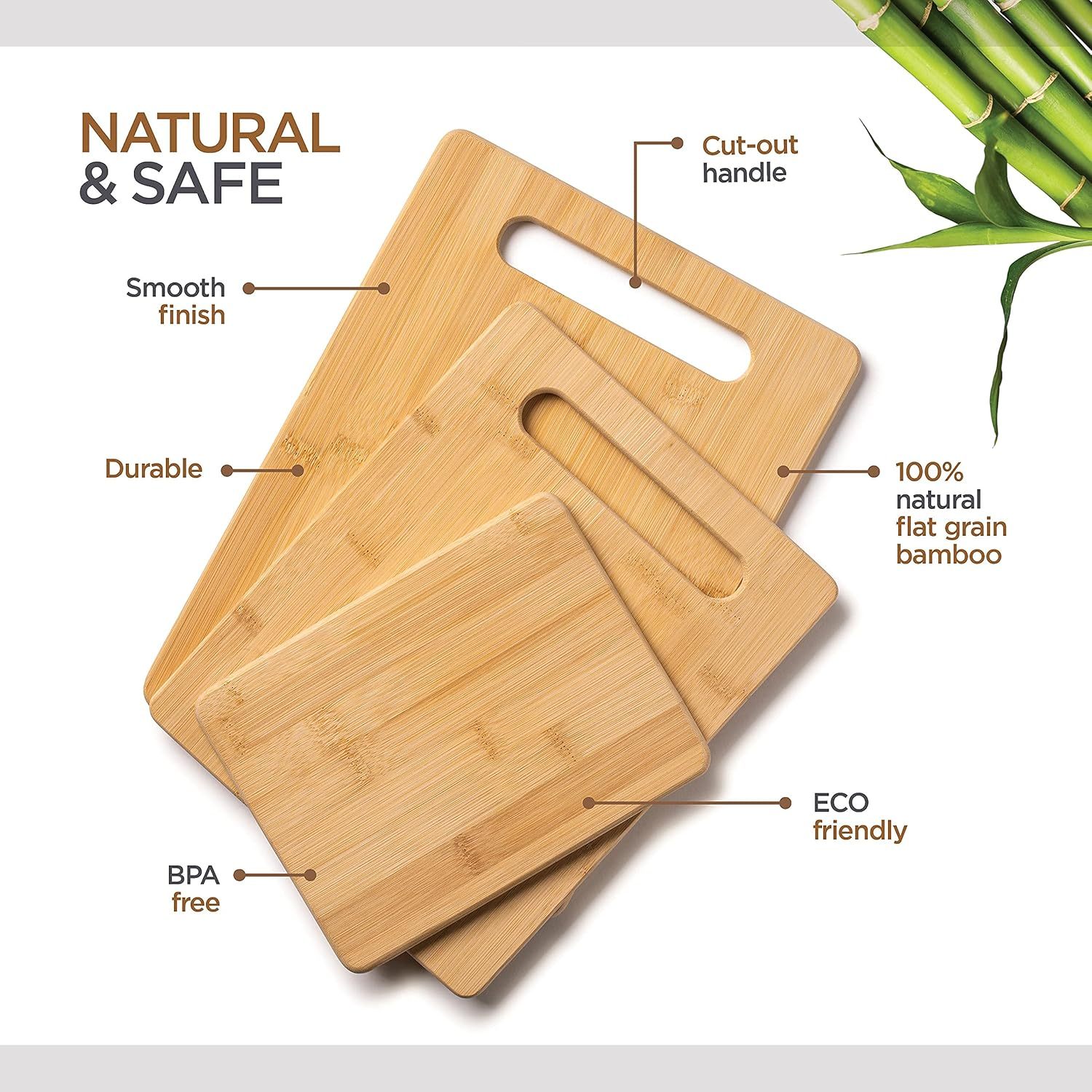 Classic 3-Piece Bamboo Chopping Board Set 3