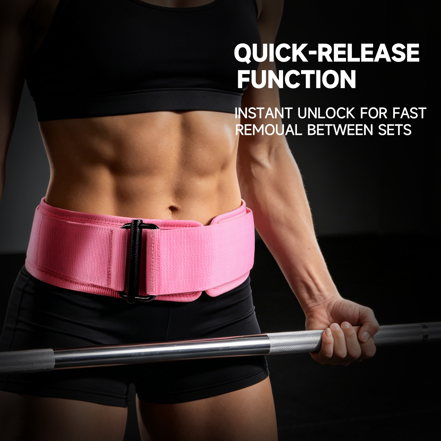 AKADY Quick Locking Soft Weight Lifting Belt Unisex 3