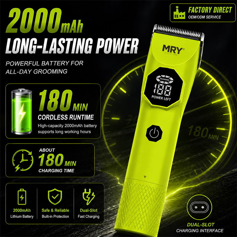 MRY Professional Hair Clipper Cordless Clippers Ceramic Blade 3