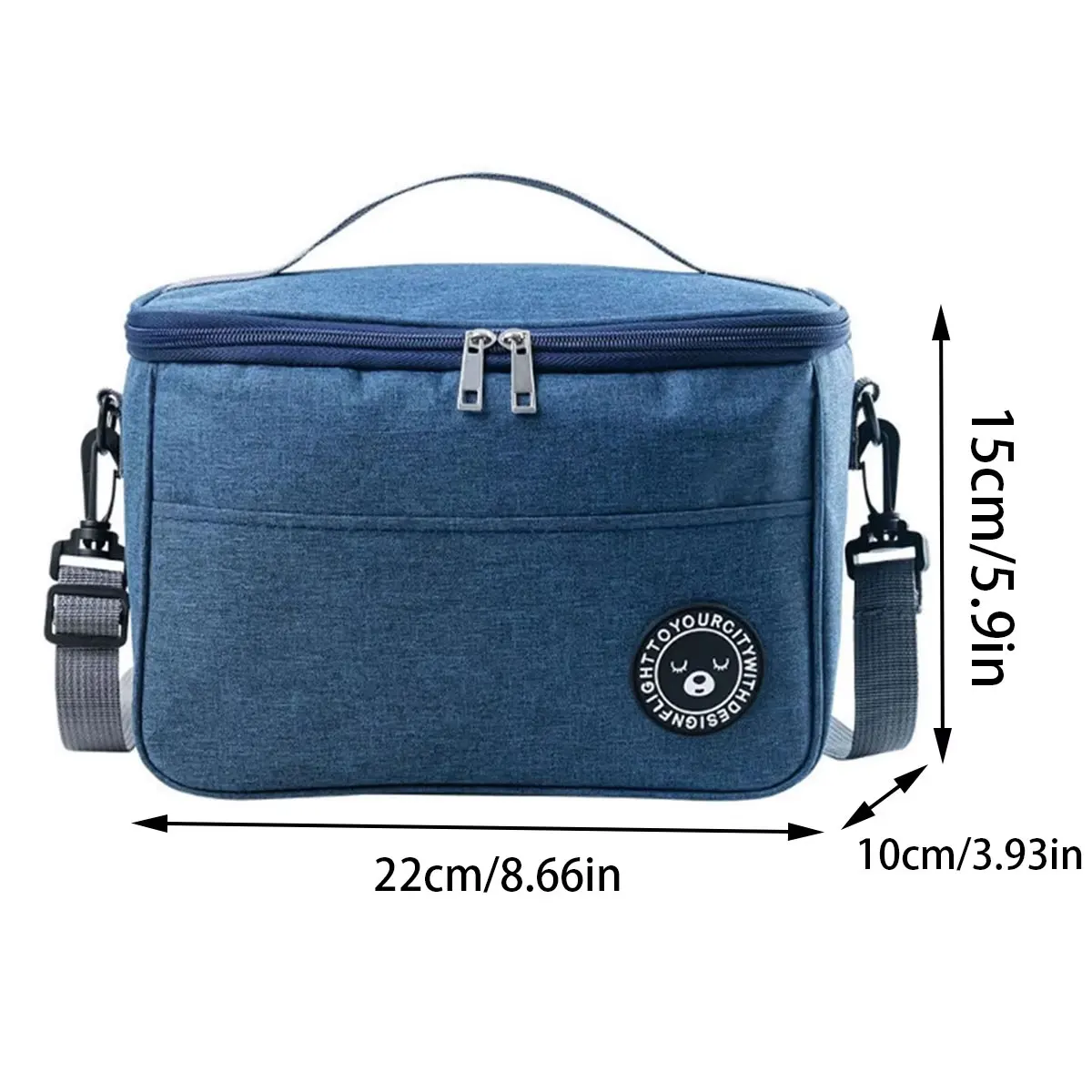 Thermo-Tasche Bento-Tasche Aluminiumfolie Verdickte Lunchbox mit Schultergurt für 2