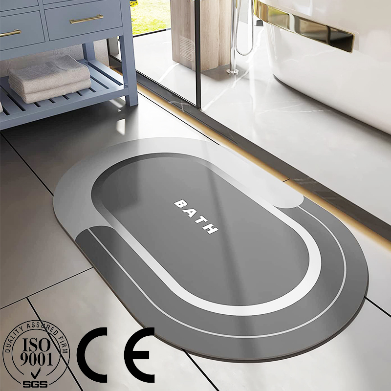 Non Slip Fast Drying Diatomite Bath Mats Super