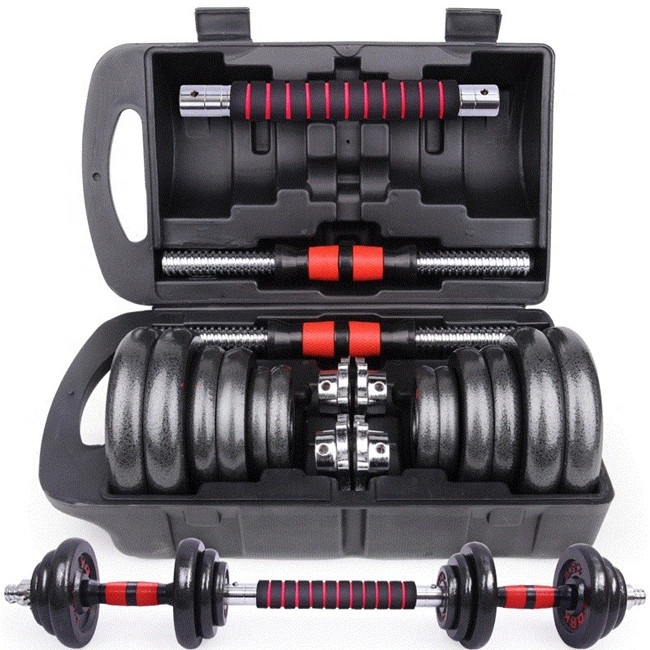 Cast Iron Adjustable Dumbbell and Barbell Set