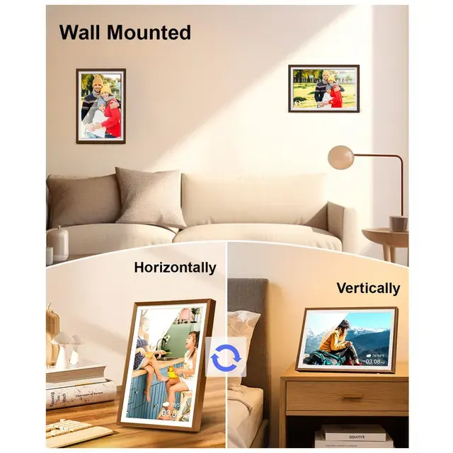 Smart Digitaler Bilderrahmen mit WiFi Fotoübertragung 1280x800 HD 3
