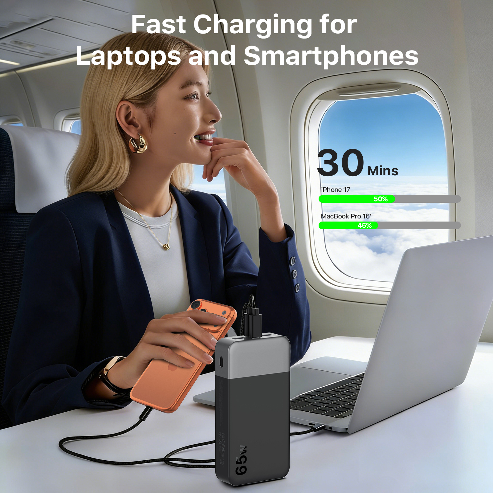 Power Bank 65W 20000mAh Laptop Portable Charger PD