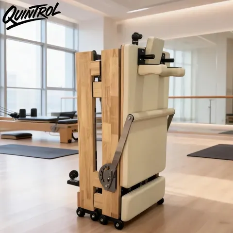 Premium Oak Wood Foldable Pilates Reformer - Professional