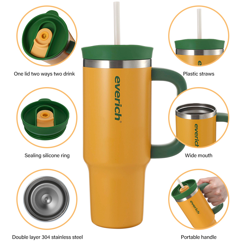 Everich Reusable Stainless Steel Insulated Vacuum 350ml Travel 3