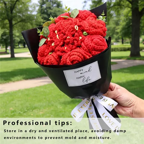 Crocheted Rose Bouquet