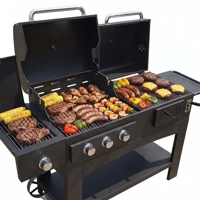 Gas and Charcoal Combo Grill 3
