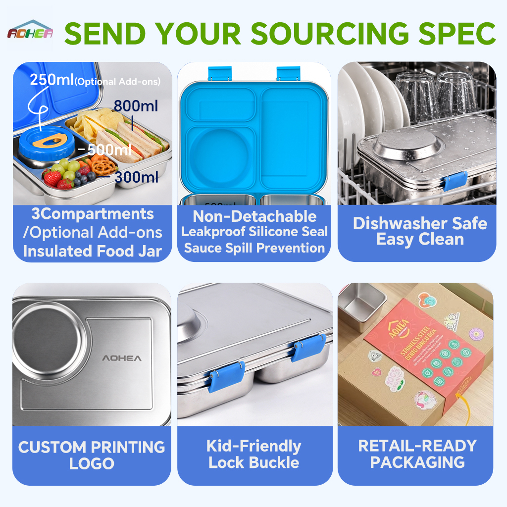 304 Stainless Steel Bento Lunch Box 3