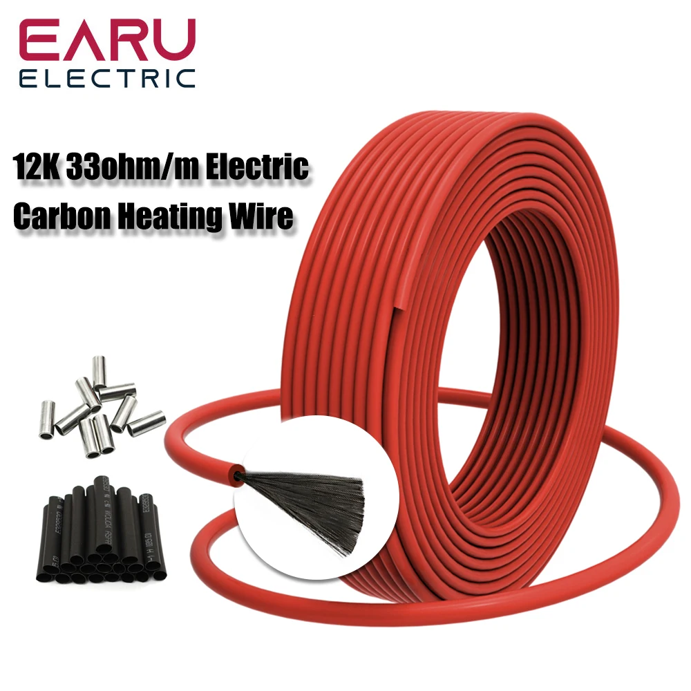EARU 50 100 200M Infrarot-Warmfußbodenkabel 12K 33 Ohm