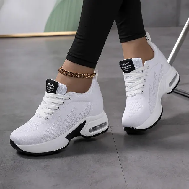 Damen Plateau-Sneaker aus atmungsaktivem Mesh 3