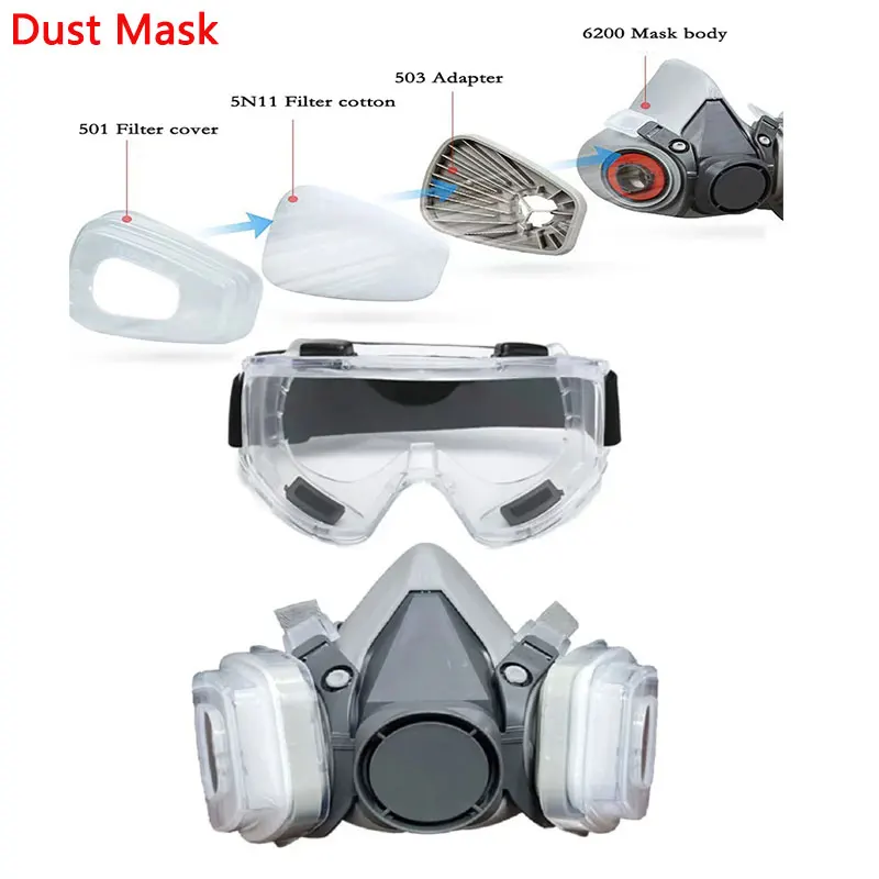 Half-Face Dust Mask with Goggles Set 2