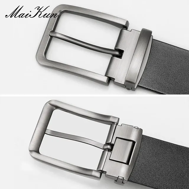 Genuine Leather Men's Belt with Pin Buckle 4