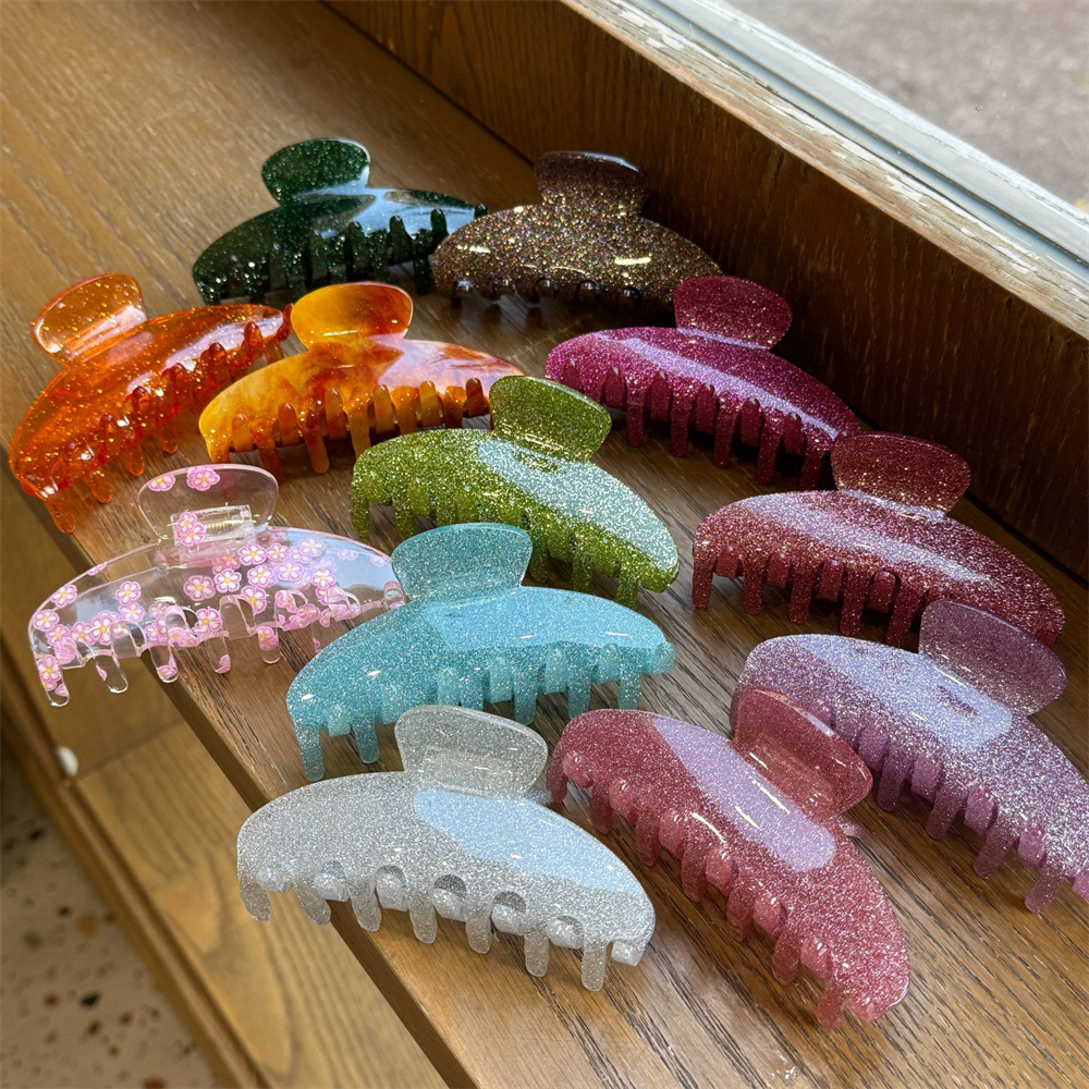 Large Glitter Hair Claw in Candy Colors